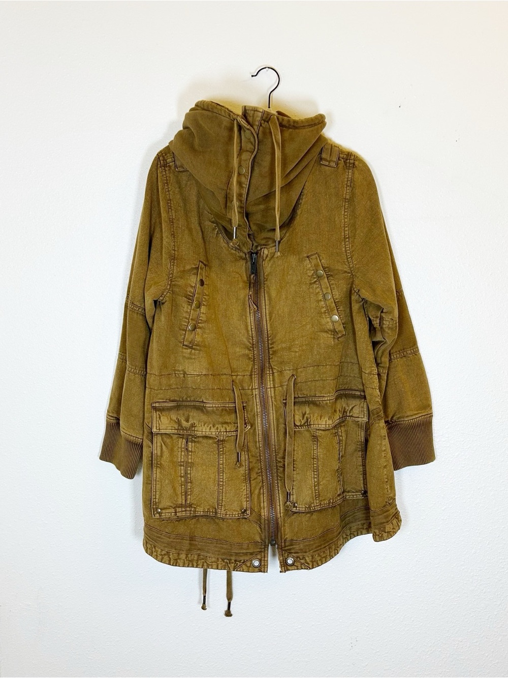 We The Free Surplus Future Parka XL Khaki Funnel Hooded Gorpcore Boho Hiking - Picture 4 of 13